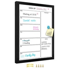 Weekly Dry Erase Whiteboard Calendar, 22.8"x16.9" Magnetic Surface Memo Board...