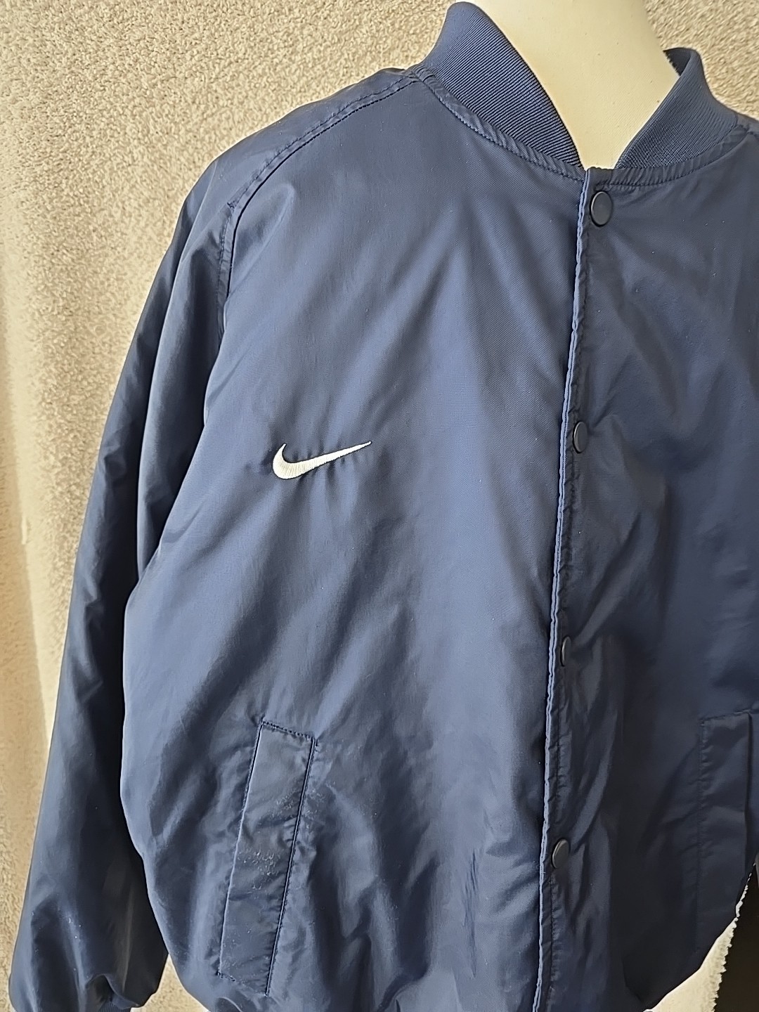 SACAI X NIKE Nike Dugout Giacca Uomo Grande Squadra Navy Baseball Allenatori Bomber Tampone Caldo