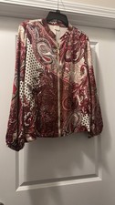 Chico's Boho Lightweight Bomber Jacket Sz 2 Or 12/14 Large GENTLY USED Paisley