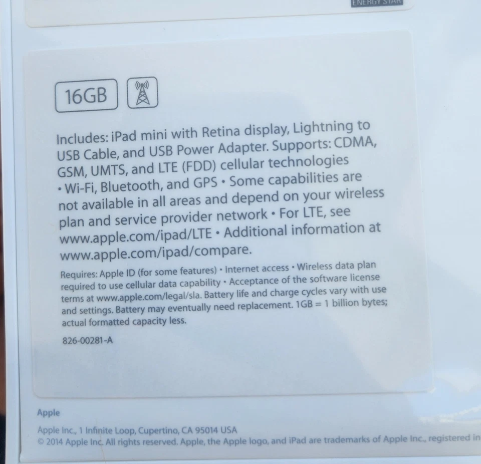 NUEVO en caja iPad Mini 3 paquete 16 GB gris espacial 2014 Foto 3 de 4