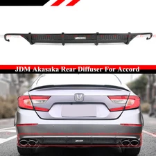 FOR 2018-2022 HONDA ACCORD SPORT AKASAKA GLOSSY BLK REAR BUMPER DIFFUSER VALANCE