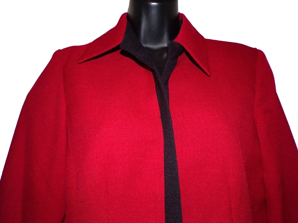 $89 Studio 1 rojo ciruela talla 8P cárdigan estilo blusa chaqueta forrada R2 Foto 3 de 4