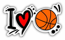 I Love Basketball Sport Slogan Car Bumper Sticker Decal 6
