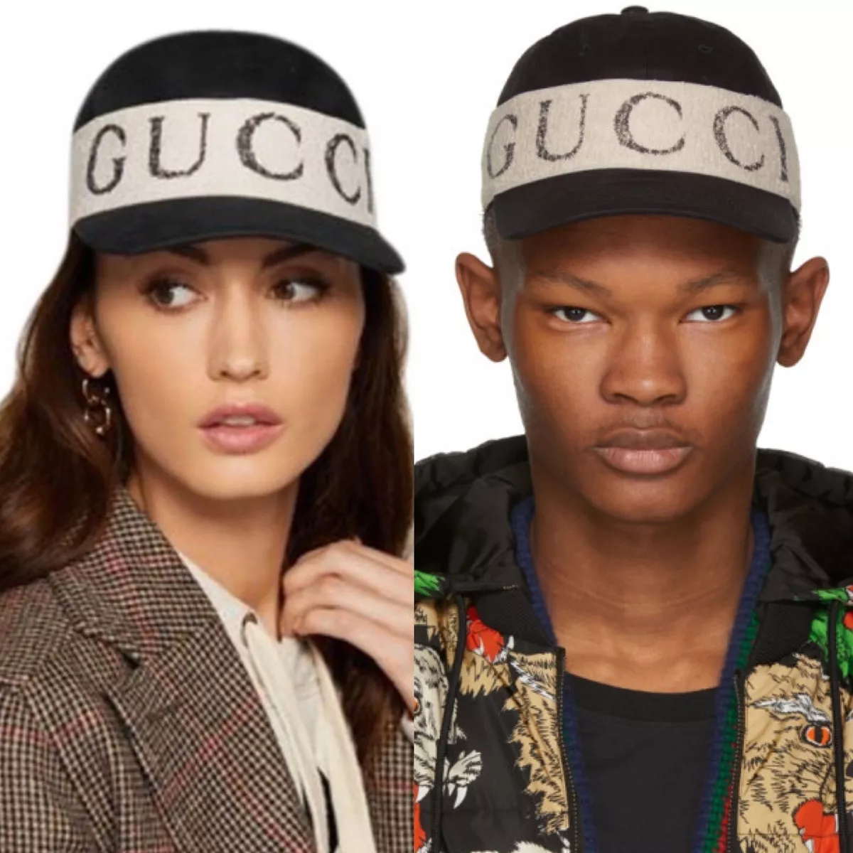 ❤️NEW GUCCI Logo Band Baseball Cap Black &amp; White Medium, Men &amp; Women eBay