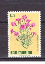Francobolli San Marino 1971 Fiori 4° Emissione 3 Lire MNH**  SAS838