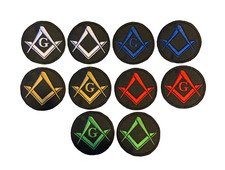 Masonic Crested Embroidered Patch with or without G. Iron or sew on (A)