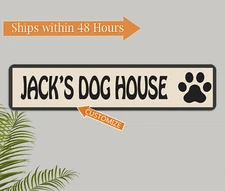 Custom Dog House Decor Sign Pet Puppy Personalized Gift 4x18 104182002024