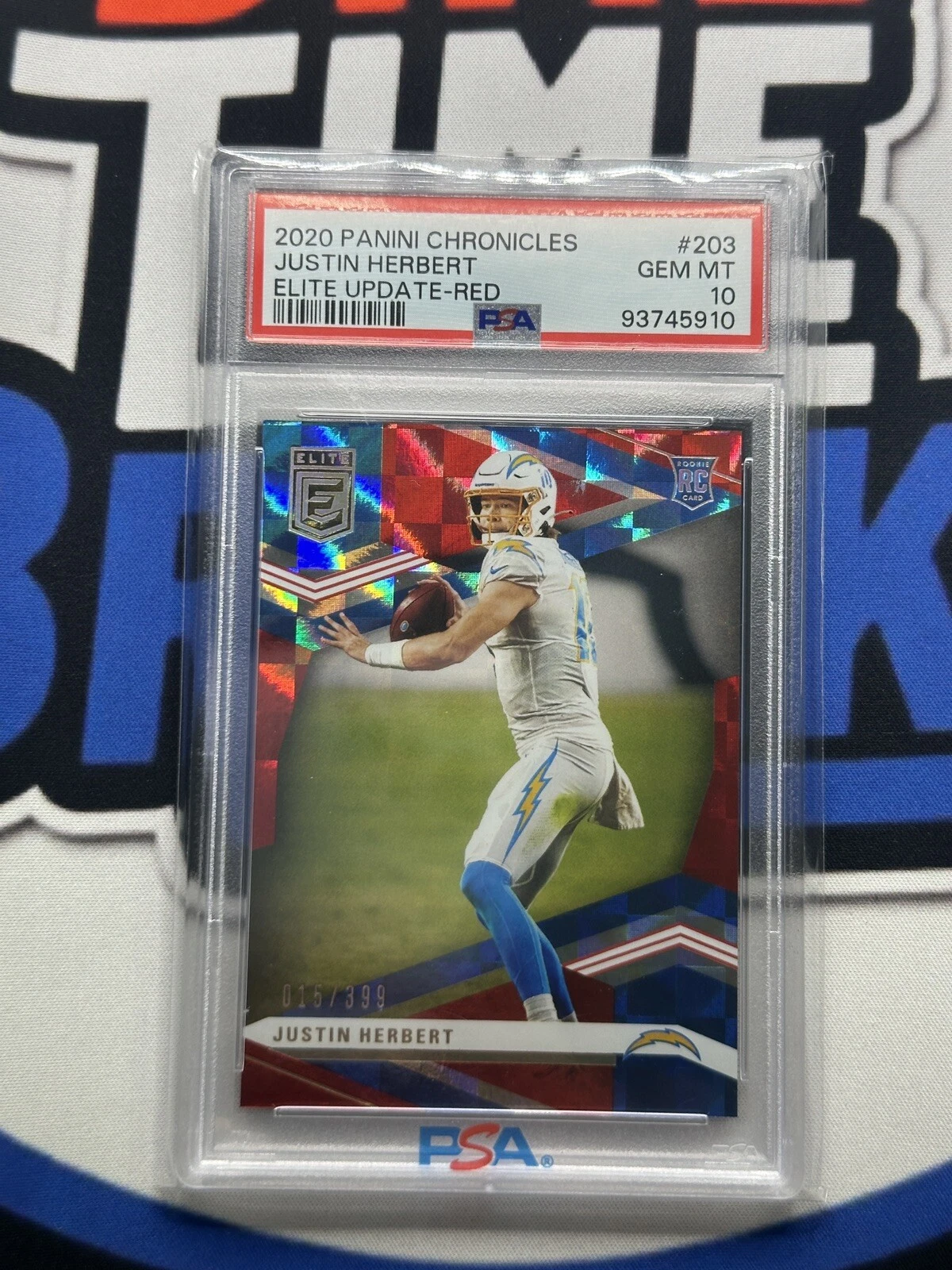 Justin Herbert Panini Chronicles Elite Update #203 Red