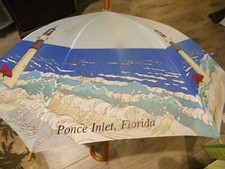 VINTAGE PONCE INLET COLORFUL LIGHTHOUSE UMBRELLA