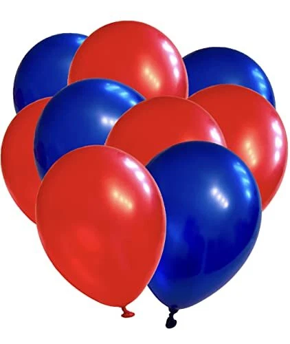 Sachsen Versand 50 palloncini blu e rosso metallizzato, effetto (D7a) - Foto 1 di 1