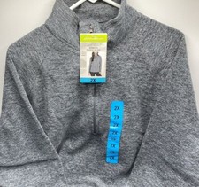 Women's Size 2X Eddie Bauer Fleece Quarter Zip Pullover Sweatshirt Charcoal Gray