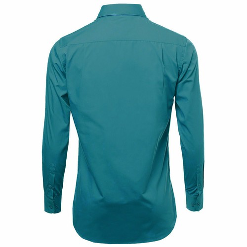 Herren Knopfleiste formelles Kleid Shirt Langarm einfarbig normale Passform - Bild 70 von 82