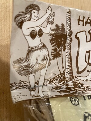 VTG Hawaiian Grass Skirt and Coconut Top Hula Luau 60s 70s & Puili Sticks NOS!