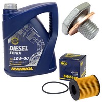 MotoröL Set 10W40 5 Liter + ÖLfilter SH 4035 P + Schraube FüR Citroen C5 Peugeot