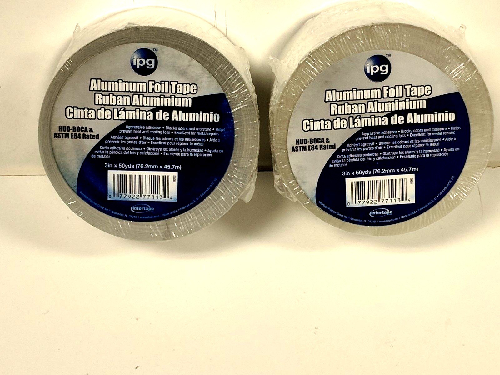 2 Intertape ipg Aluminum Foil Tape 3" x 50yds Made in USA Free