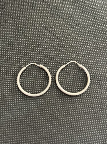 Boucles D'oreilles Créoles Vintage En Argent Massif 925 - Occasion - Style Intemporel