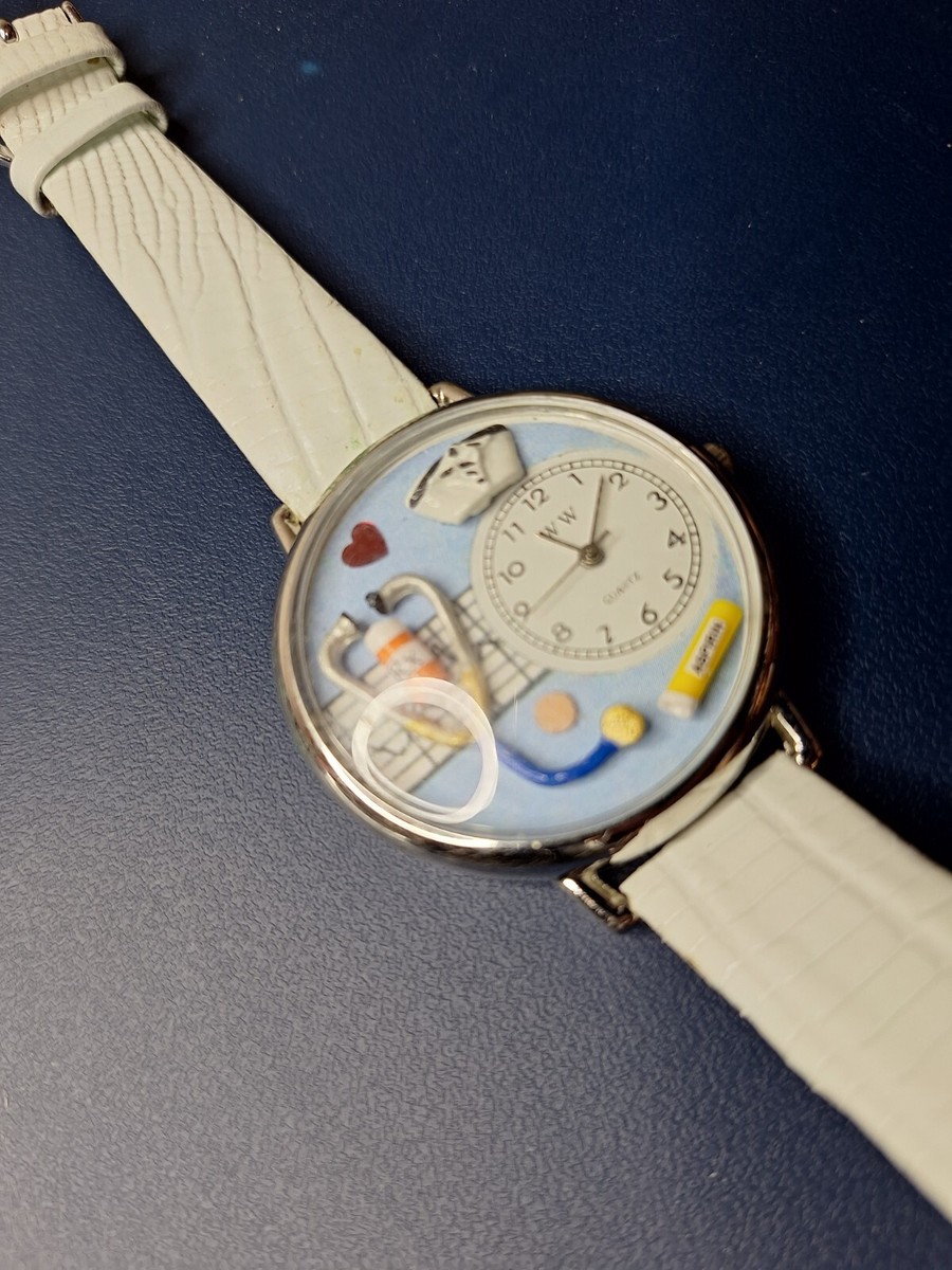 Nurse Whimsical Watches Leather Band White Needs Battery | eBay display picture 1