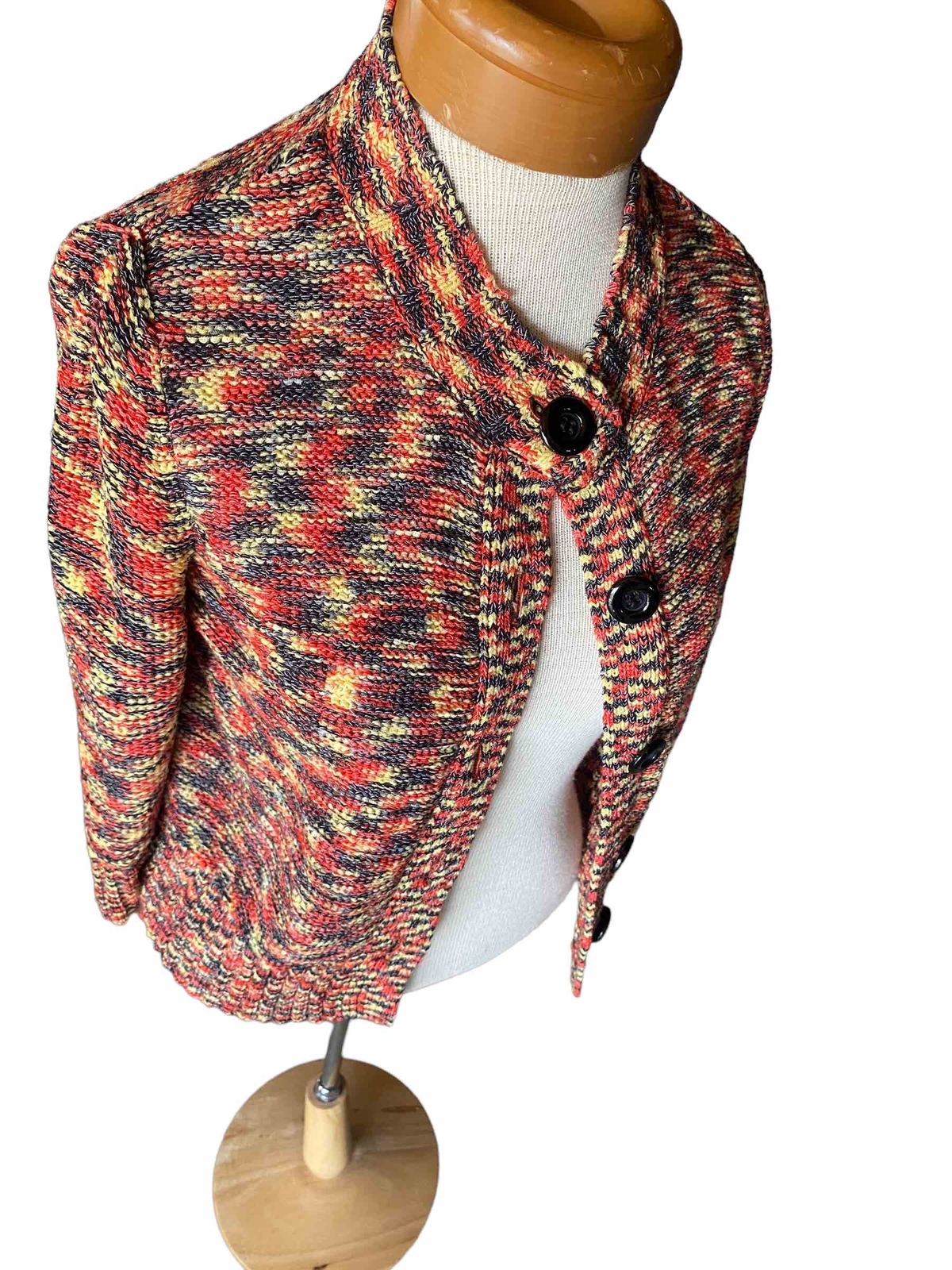 Evan Picone multicolor sweater button cardigan si… - image 7