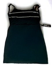 J for Justify Fitted Stretch Mini Little Black Dress Chains Design Size Large