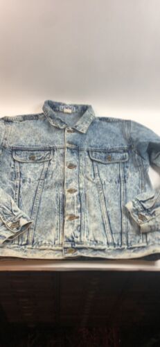rare vintage 1980’s acid wash denium coat jacket L