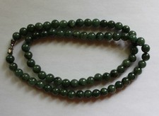 100 Natural Untreated Grade A Oily Green JADE Bead Necklace 7-8mm 20" N049