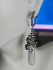 MLD Dangle Rock Quartz, Blue Topaz & Garnet S...