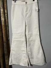 We The People White Denim Wide Flared Pants Size 27