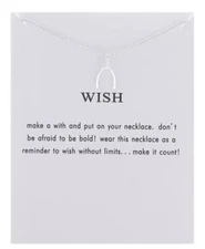 Women's Fashion Necklace "Make a Wish"  Silver Color Wish Bone Pendant Jewelry
