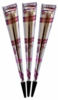 3x Golecha Henna Kegel rotbraun für Mehndi Tattoo 60g