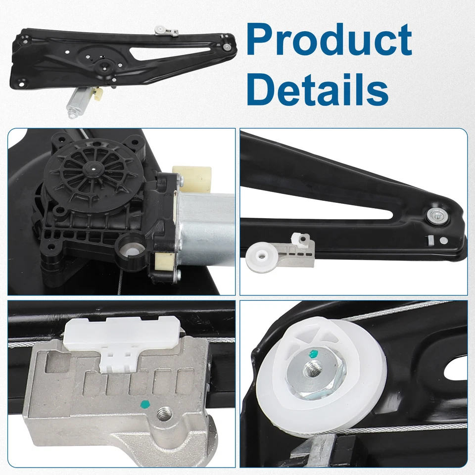 Window Regulator For Land Rover Range Rover HSE 2003-2009 Rear Right w/ Motor - Image 2 of 4