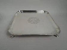 George II Salver Antique Georgian Square Tray English Sterling Silver 1727