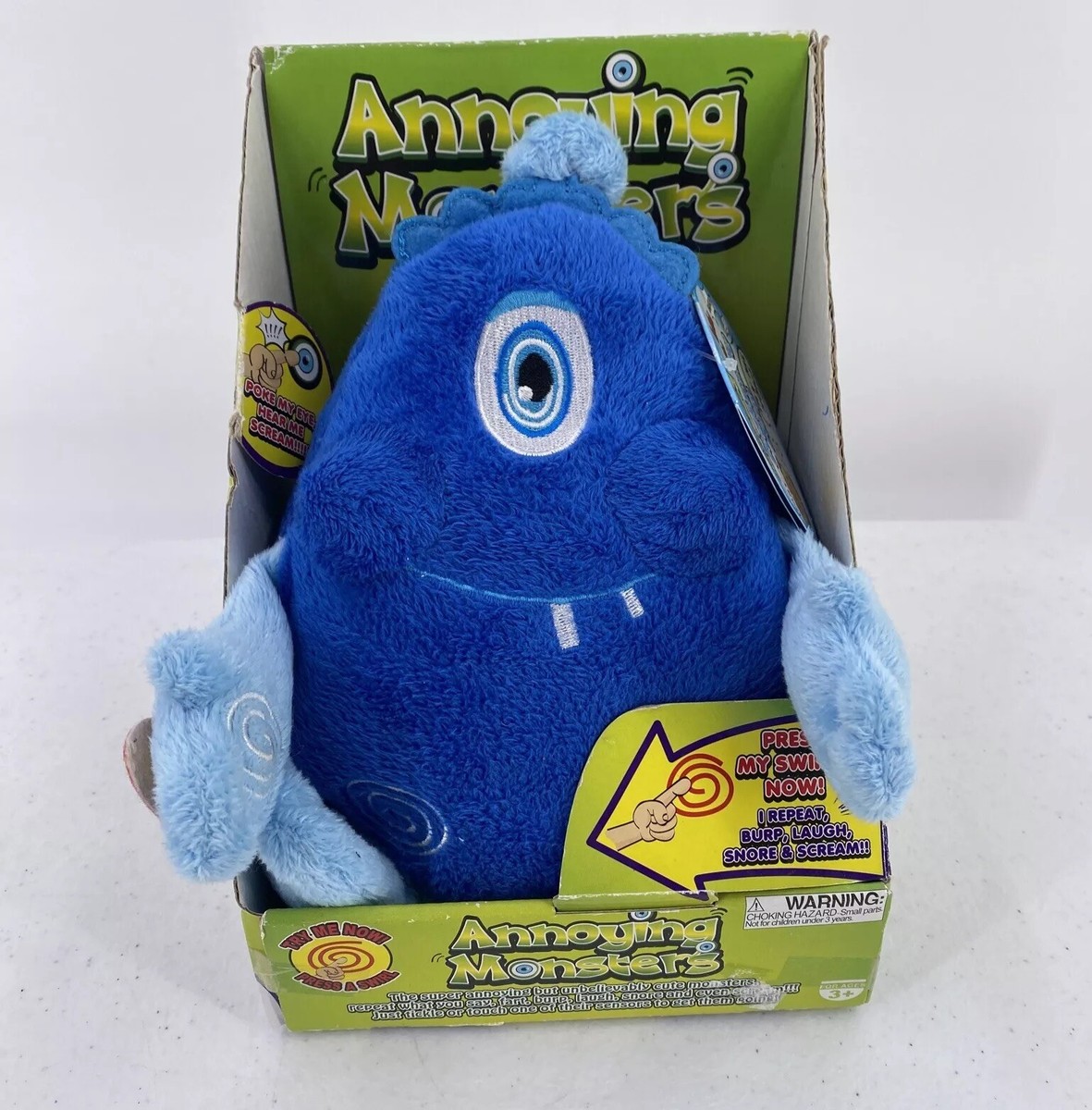 Annoying Monster Animated Plush Bothersome Boris Talks Burps