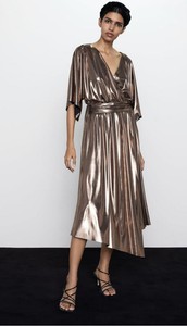 zara gold dress