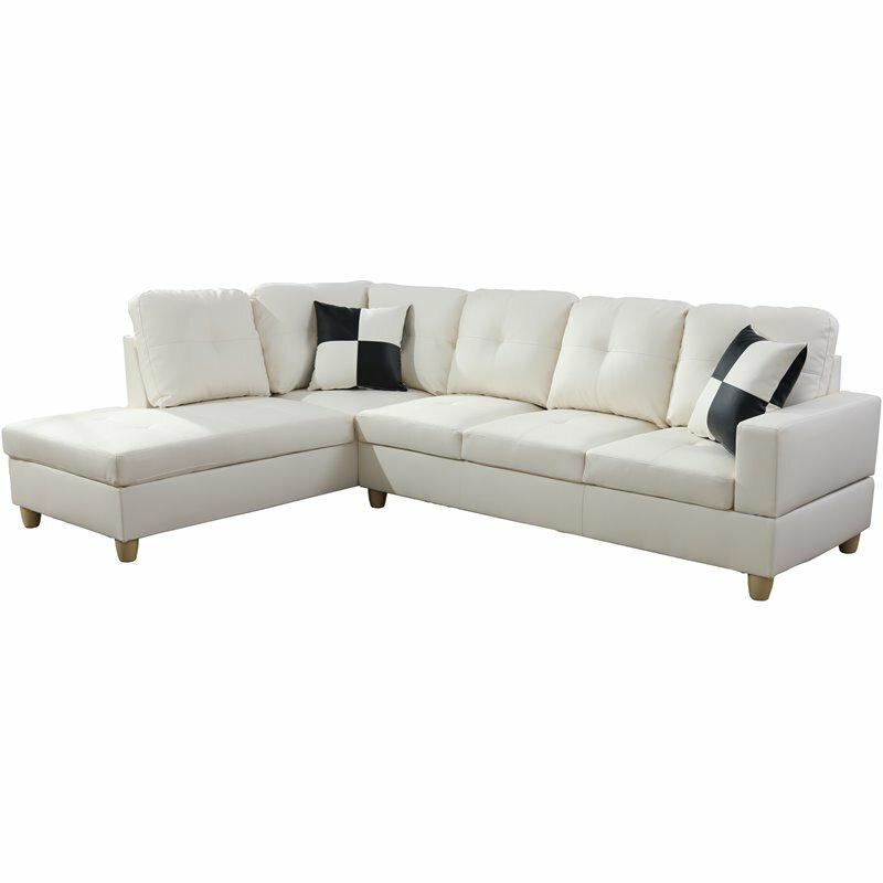 Lifestyle Furniture Smith Left-Facing Sectional Sofa Set in Off White