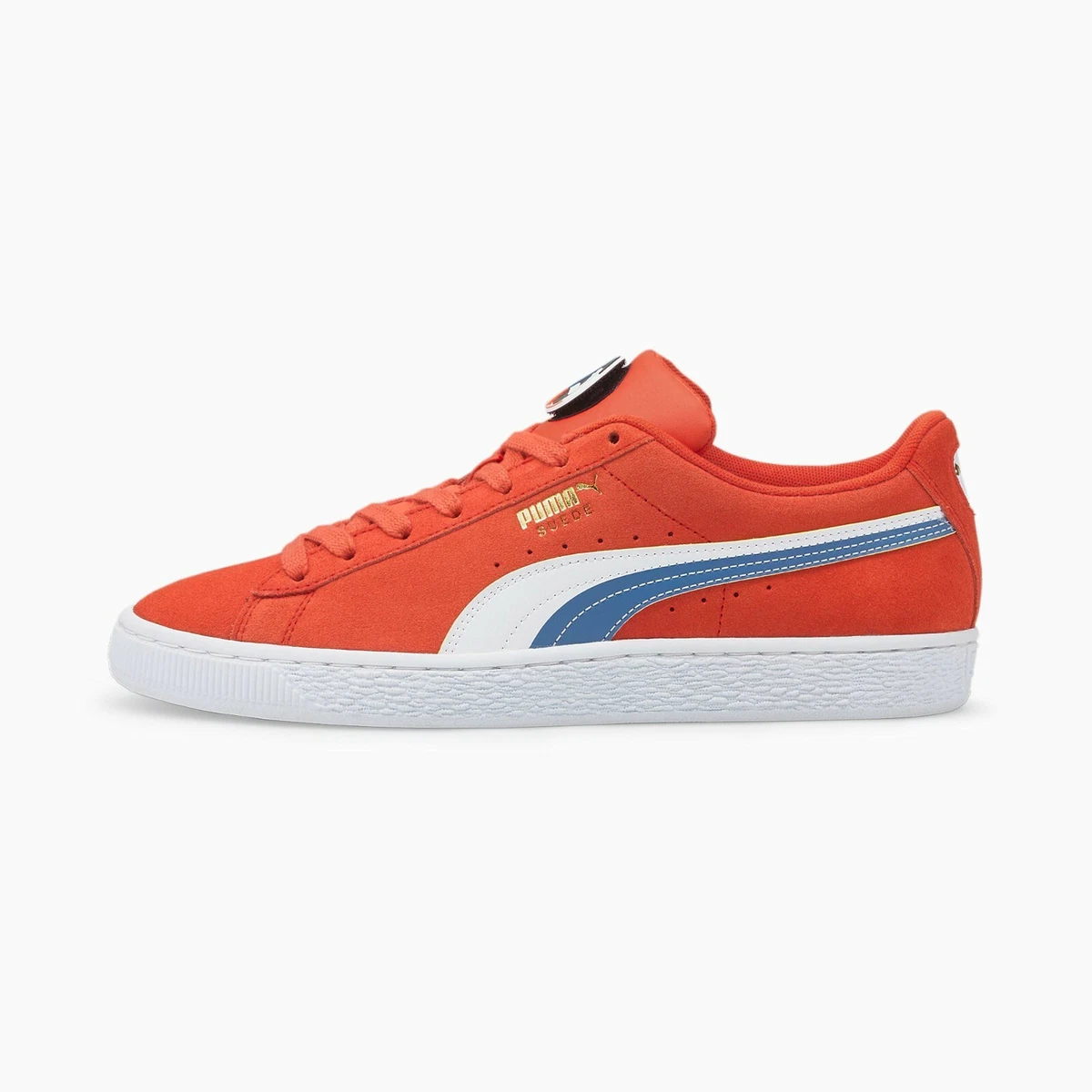 Orange and white puma cheap suede