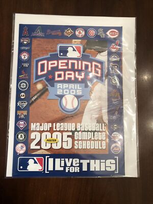 April 2005 MLB Opening Day Promo Poster, Cards & Schedule. Free Shipping.