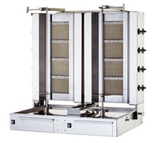 D&ouml;nergrill / Gyrosgrill 4+4 Brenner Doppelmaschine Motor unten
