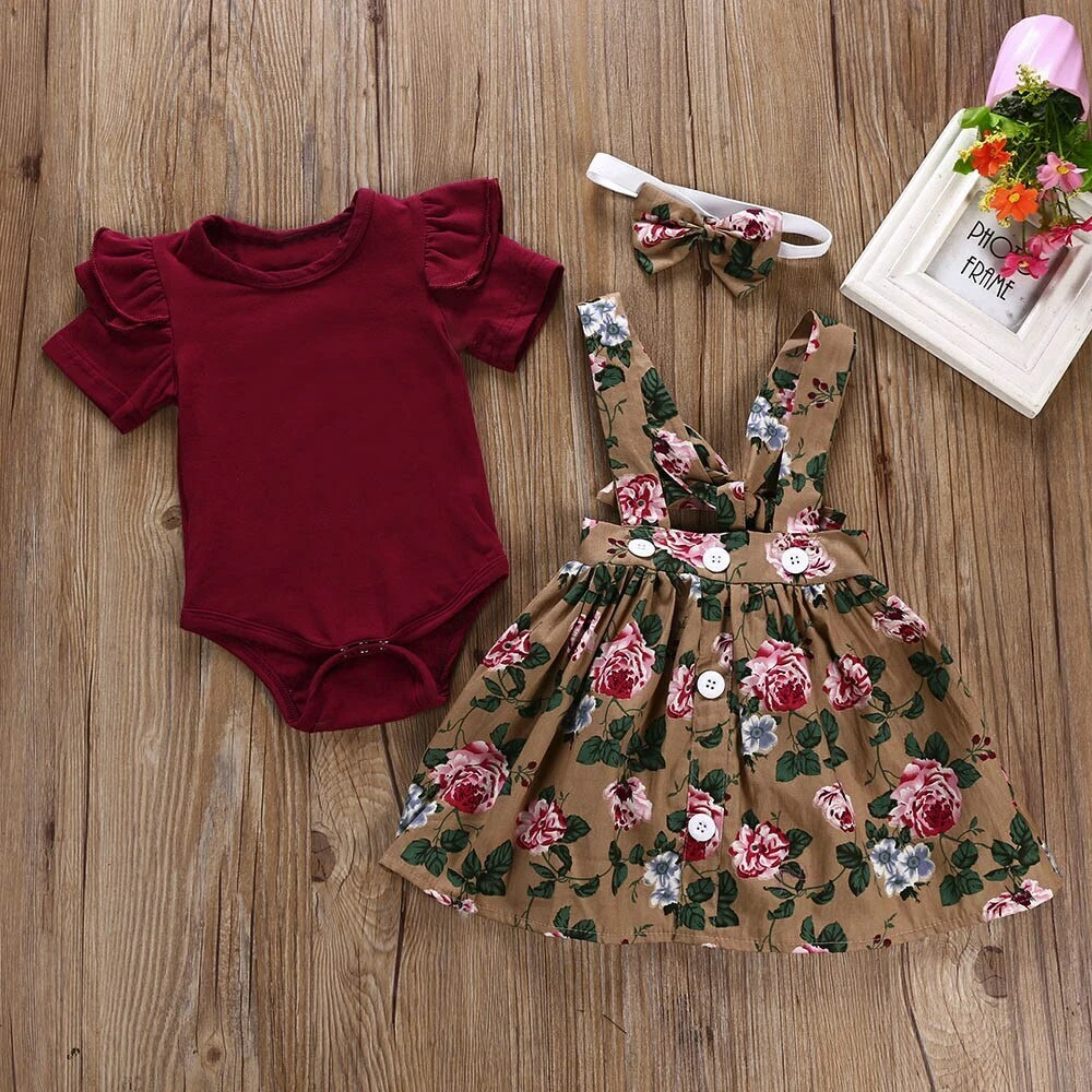 linda Conjuntos de Niña Ropa Bebes Recien Nacido Vestidos Bebe Niñas 3Pcs | eBay