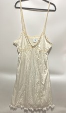 Vtg Union Made Nylon Full Lace Lingerie Dress Slip White Size 38 LARGE USA
