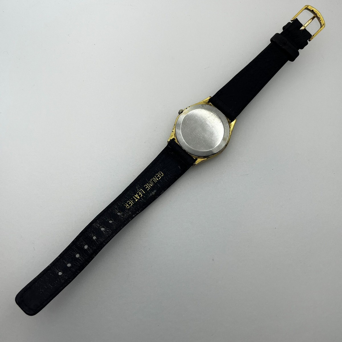 Vintage Seiko Quartz 7380-8020 Gold Tone Watch with Leather