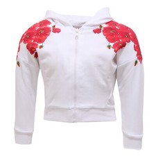 0772S felpa bimba GIRL MONNALISA BEBE' PAPAVERI white/red sweatshirt
