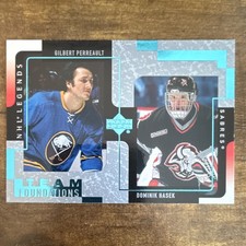 Upper Deck Legends Team Foundations Dominik Hasek Gilbert Perreault #18 Sabres