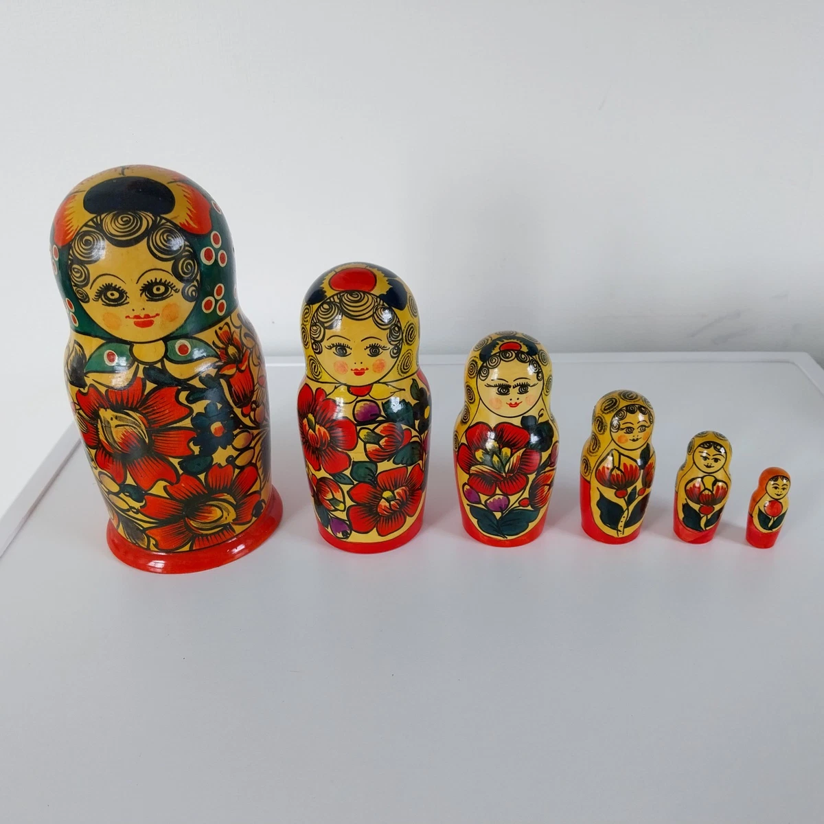 Lot De 6 Poupées Gigognes En Bois Faites à La Main – Forme De Panda, Taille Décroissante De 11 Cm à 2,2 Cm