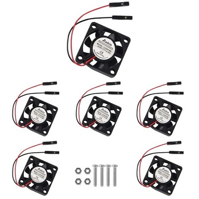 Dealikee 6 Stück Miniventilator für Raspberry Pi 5, Pi 4, Pi 3 B+, Pi 3B, Pi 2,