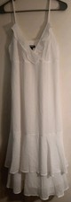 Express White Ruffle Spaghetti Strap Slip Dress Summer Wedding Party Women's M