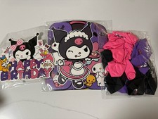 Sanrio Kuromi Birthday Party Decoration Set, Balloons  Backdrop, Purple Pink
