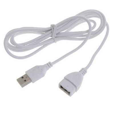 White USB Extension Cable Extender Cable A Male to Female 1.5M 5ft