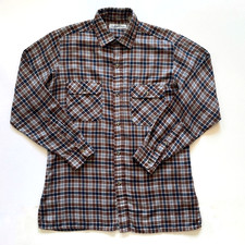 VTG 1970s Levi's Button Up Shirt Brown Plaid Mens Shirt Size Medium