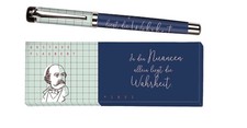 Libri X Rollerball Pen in Gift Box 13.5 cm Made of Metal Blue Replaceable Ink
