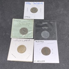World Coins, Finland 1921 50 Pennia, 1902 Austria 2 Heller, 1944 Nazi 5 Pfennig